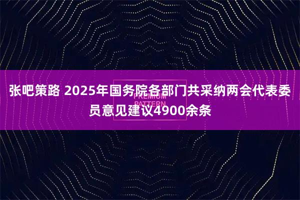 张吧策路 2025年国务院各部门共采纳两会代表委员意见建议4900余条