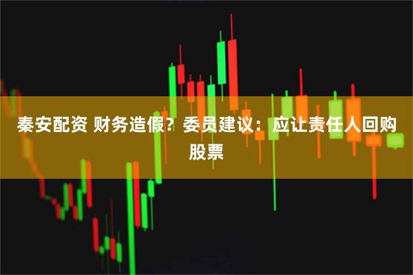 秦安配资 财务造假？委员建议：应让责任人回购股票
