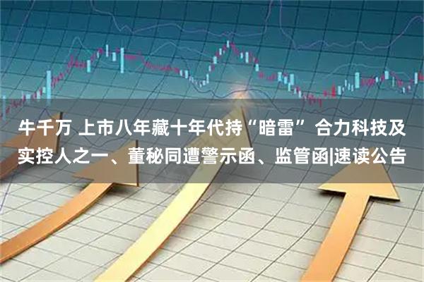 牛千万 上市八年藏十年代持“暗雷” 合力科技及实控人之一、董秘同遭警示函、监管函|速读公告